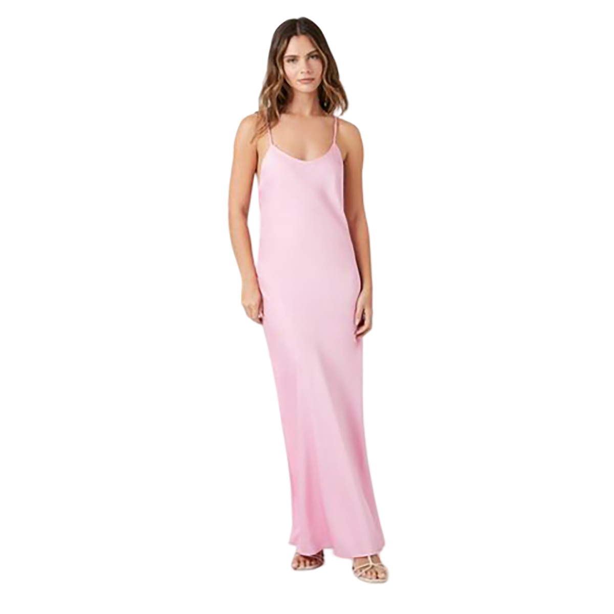 فوريفر 21 - فستان طويل من الساتان على شكل حرف Y - بيعت من قبل اف اي جي