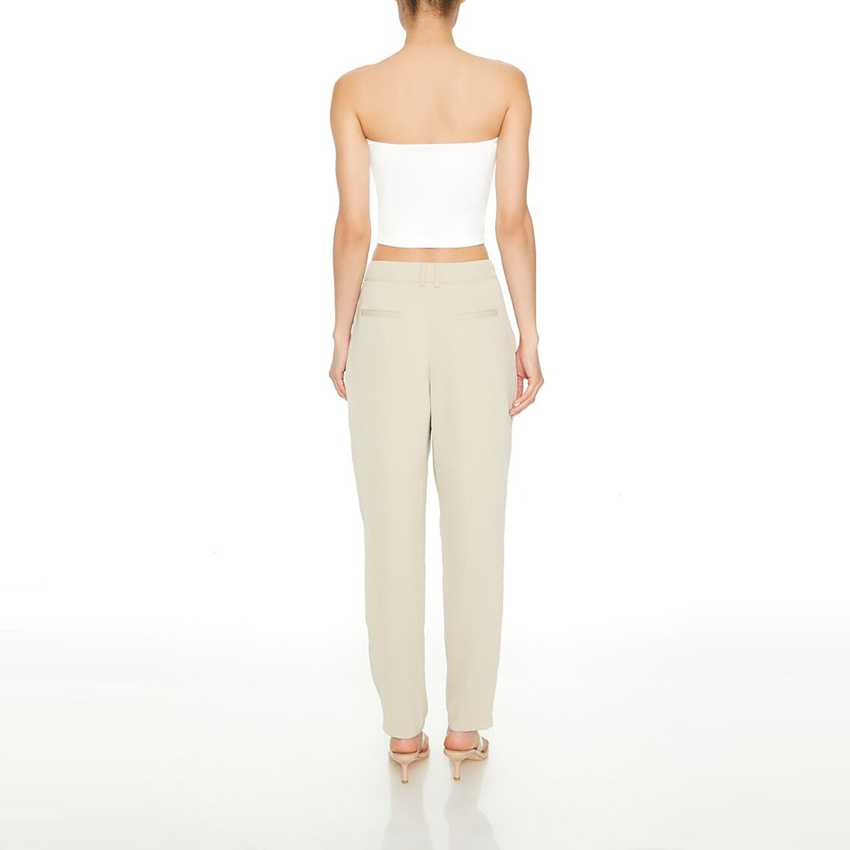 فوريفر 21 - بنطلون كريب عالي الارتفاع - بيعت من قبل اف اي جي