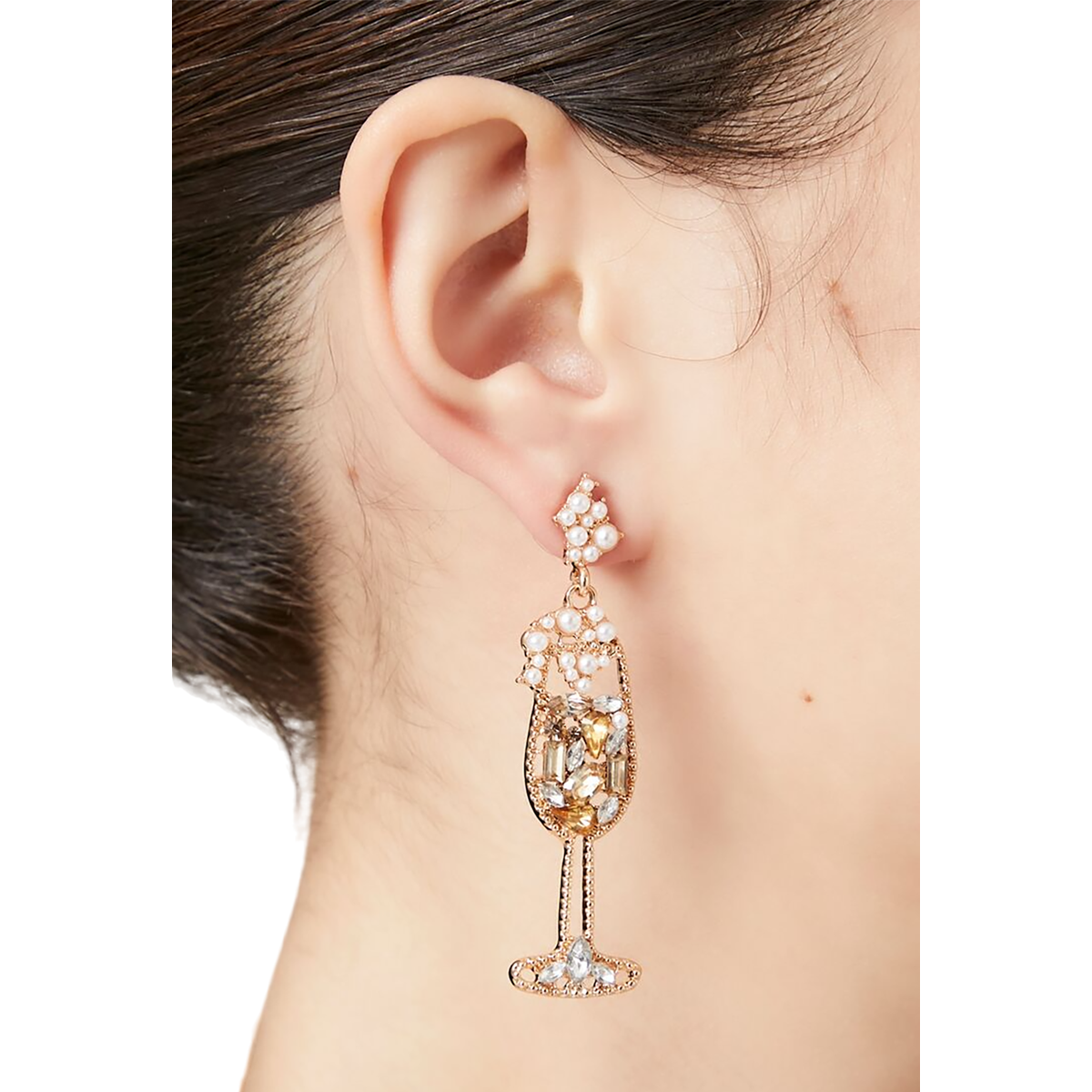 فور ايفر 21 - انخفاض الأقراط زجاج الشمبانيا للنساء - بيعت من قبل اف اي جي