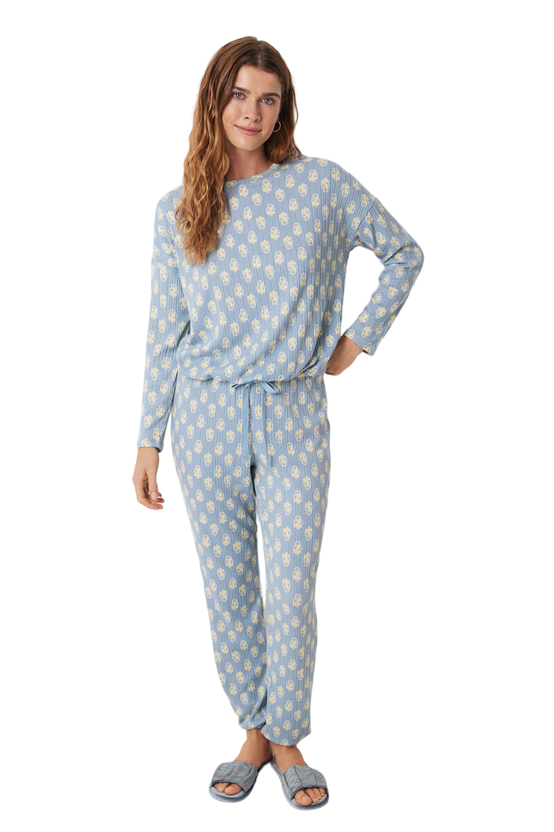 Women Secret - Floral Print Long Pajamas Set for women - Sold by FIG