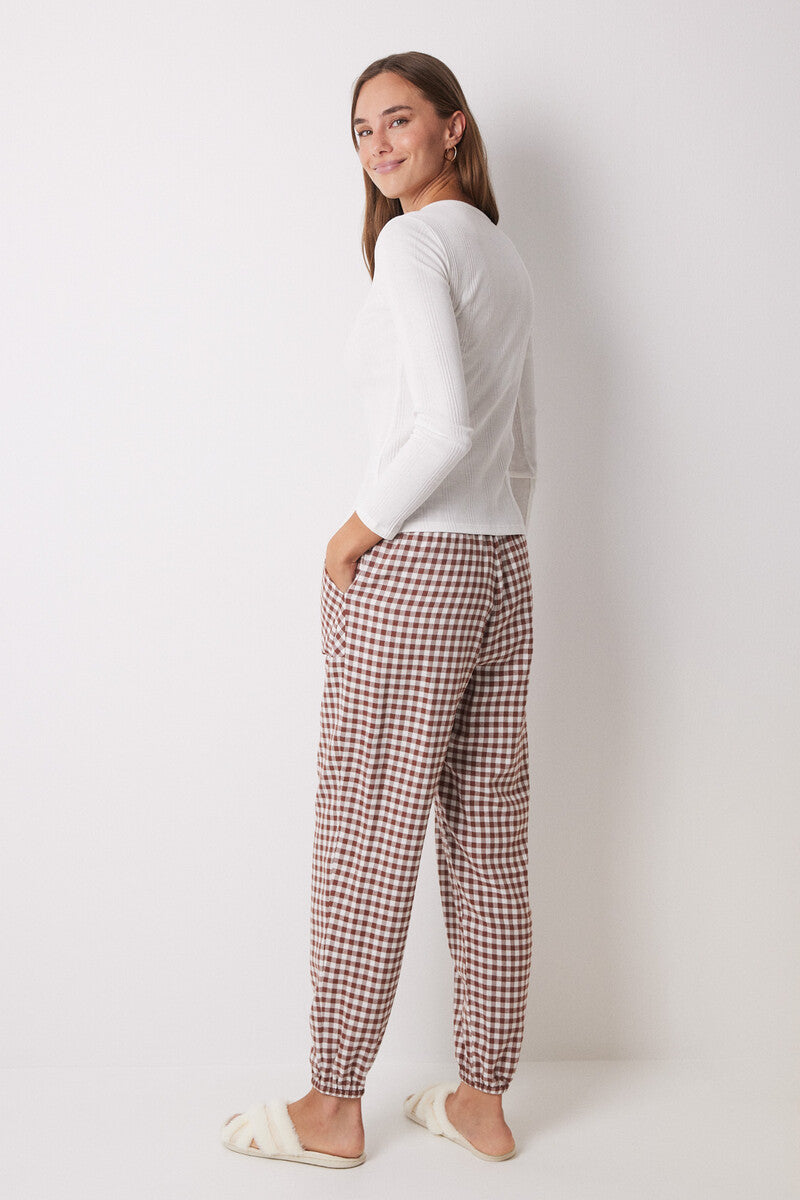 Women Secret - Vichy Print Skinny Long Pajamas Pants for women - Sold by FIG