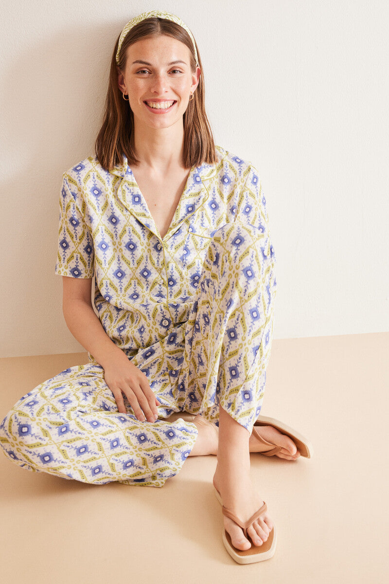 Women Secret - Geometric Ikat Shirt Pajamas for women - Sold by FIG