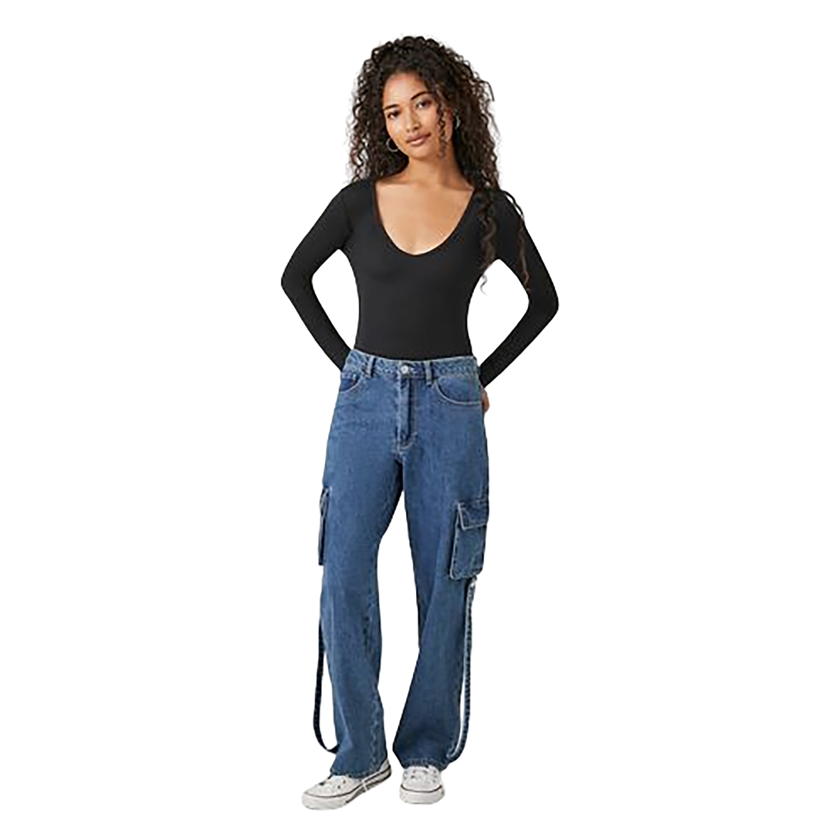 فوريفر 21 - توب بأكمام طويله للنساء - بيعت من قبل اف اي جي