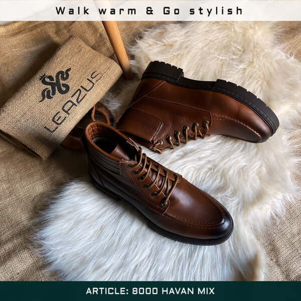Leazus - Leather Bold Halfboot - 8000 MIX HAVAN