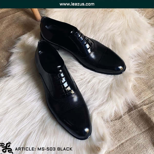 Leazus - Vernis Derby shoes - MS-503 Black