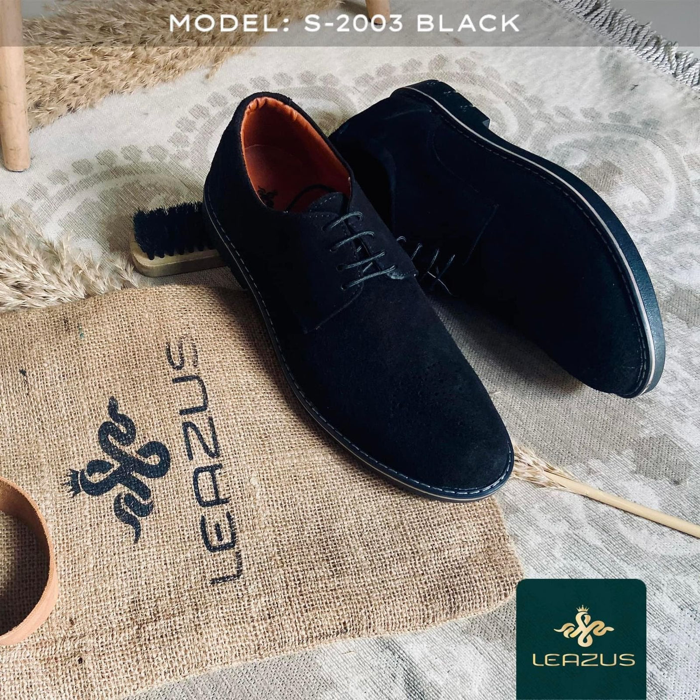 Leazus - leather Smart Casual Shoes - S-2003 black