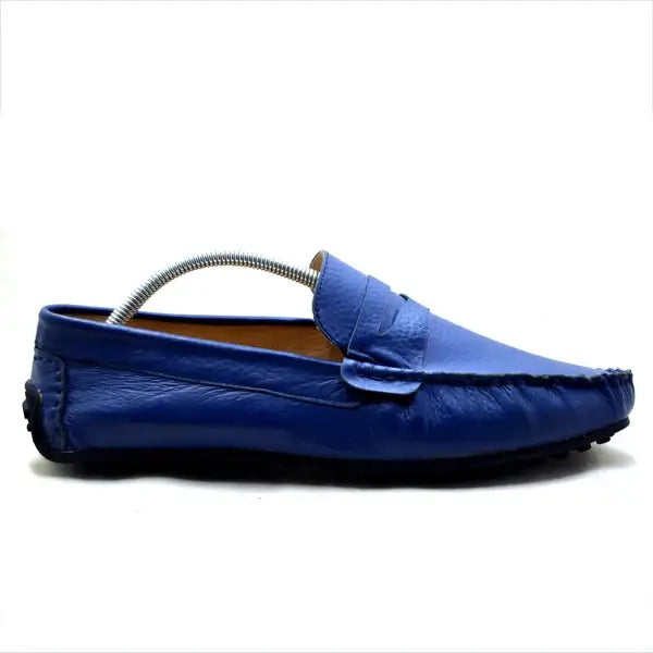 Leazus - LEATHER MOCCASIN SHOES - M500 BLUE