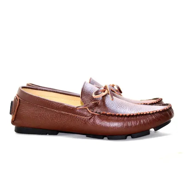 Leazus - LEATHER MOCCASIN SHOES - M600 BROWN