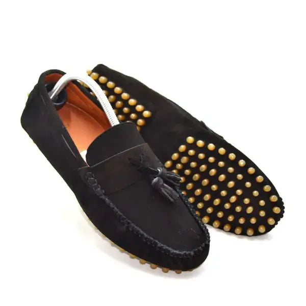 Leazus - LEATHER MOCCASIN SHOES - M300 BLACK