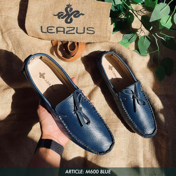Leazus - LEATHER MOCCASIN SHOES - M600 BLUE