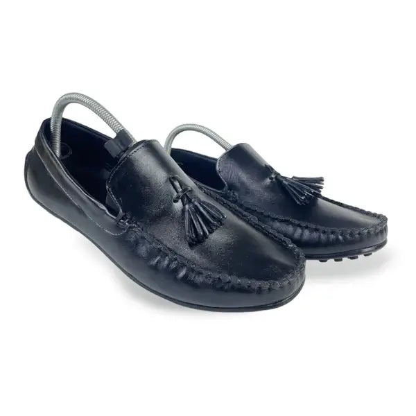 Leazus - LEATHER MOCCASIN SHOES - M-501 BLACK