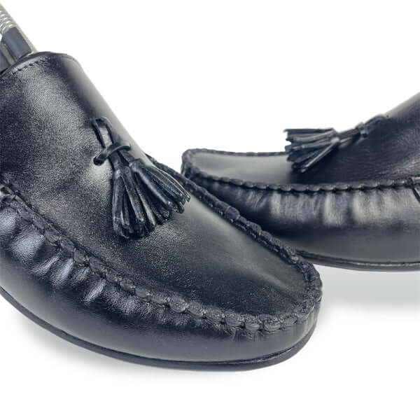 Leazus - LEATHER MOCCASIN SHOES - M-501 BLACK