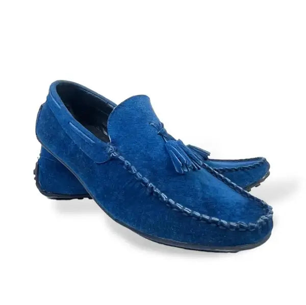 Leazus - LEATHER MOCCASIN SHOES - M-501 BLUE