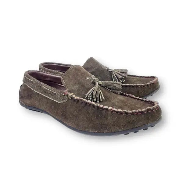 Leazus - LEATHER MOCCASIN SHOES - M-501 OLIVE