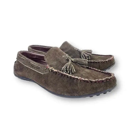 Leazus - LEATHER MOCCASIN SHOES - M-501 OLIVE