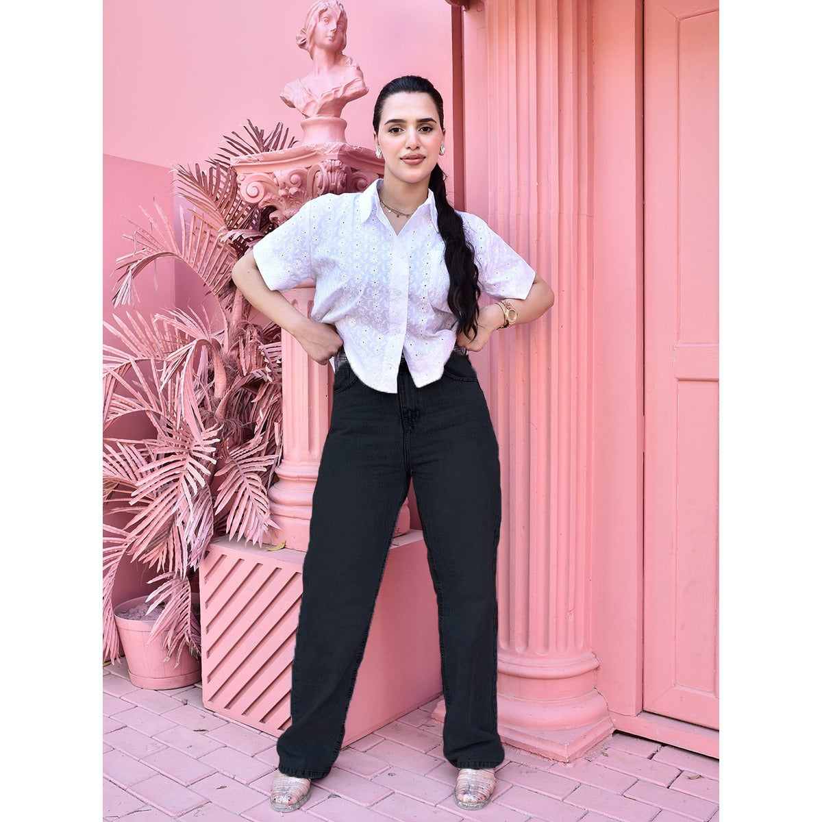 أتمني - بنطلون استريت  سادة