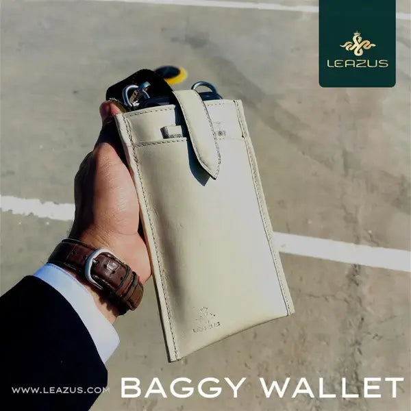 Leazus - BEIJe- LEATHER BAGGY WALLET