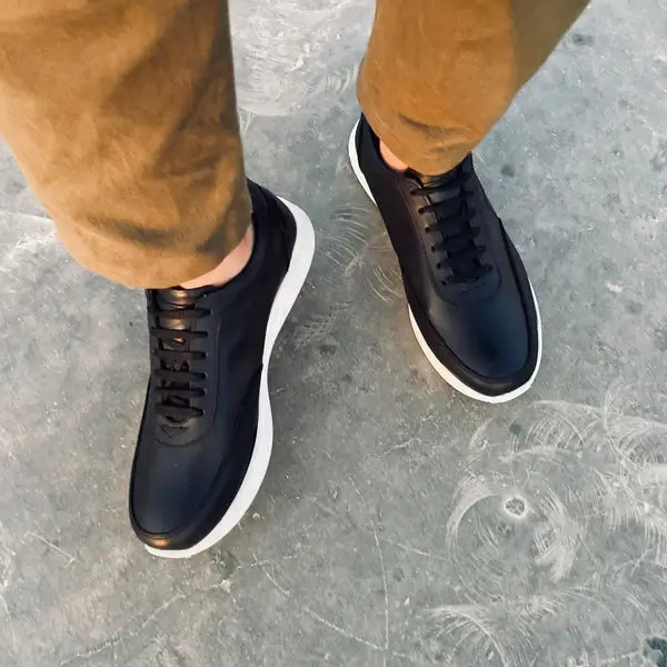 Leazus - ORCA LEATHER SNEAKER - BLACK