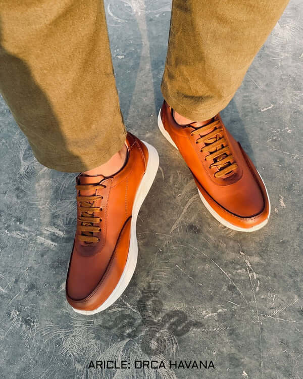 Leazus - ORCA LEATHER SNEAKER - HAVANA