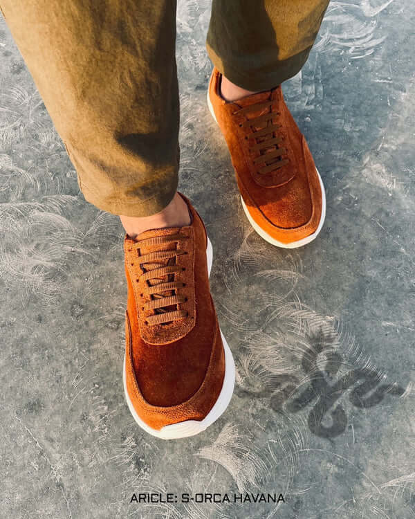 Leazus - S-ORCA SUEDE SNEAKER -HAVANA