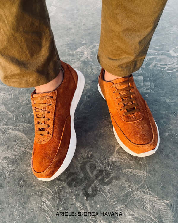 Leazus - S-ORCA SUEDE SNEAKER -HAVANA
