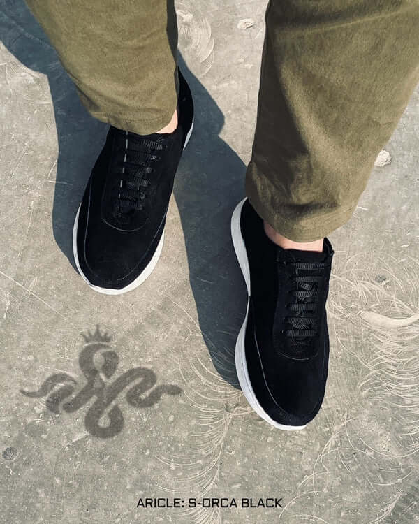 Leazus - S-ORCA SUEDE SNEAKER - BLACK
