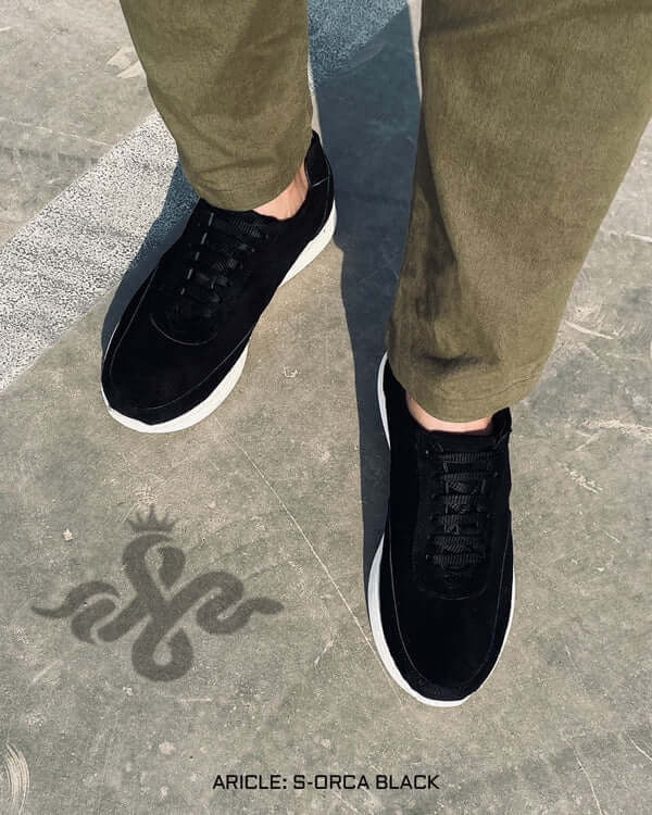 Leazus - S-ORCA SUEDE SNEAKER - BLACK