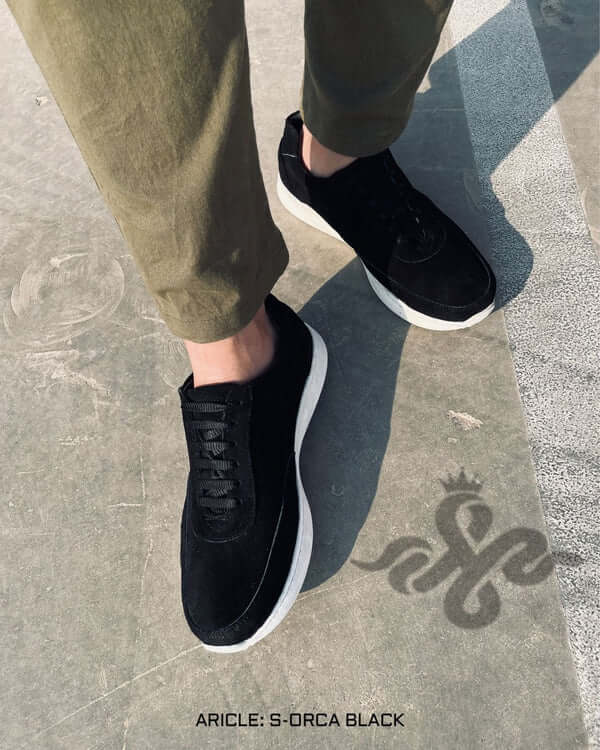 Leazus - S-ORCA SUEDE SNEAKER - BLACK