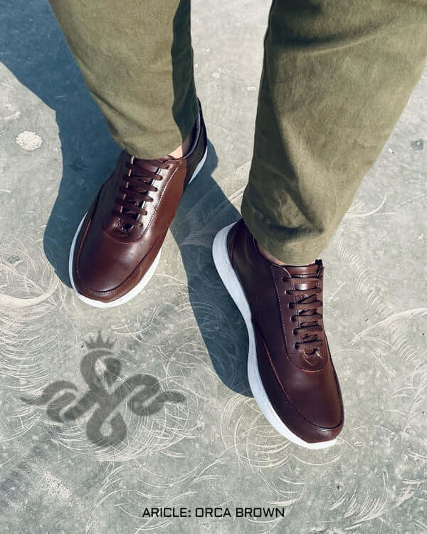 Leazus - ORCA LEATHER SNEAKER - BROWN