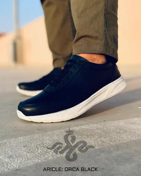 Leazus - ORCA LEATHER SNEAKER - BLACK
