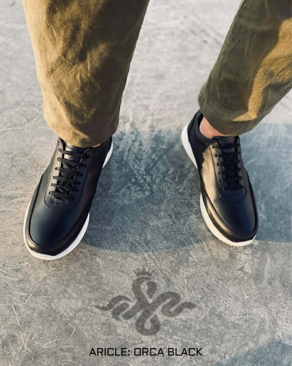 Leazus - ORCA LEATHER SNEAKER - BLACK