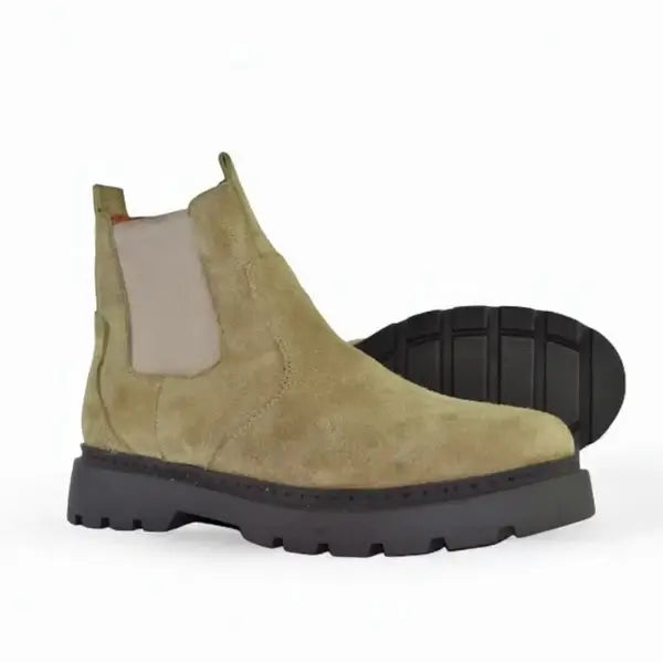 Leazus - Leather Chunky Boot - S-4001 BEIGE