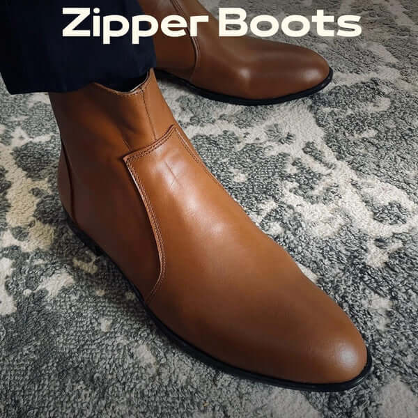 Leazus - Leather Zipper Boot - Zipup Havan
