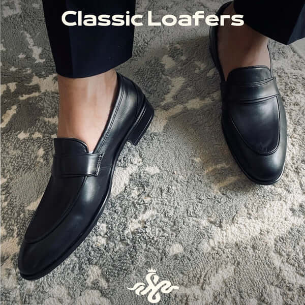 Leazus - Moc toe Classic Black Shoes