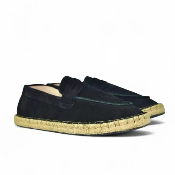 Leazus - Leather Cangro Espadrilles - Black