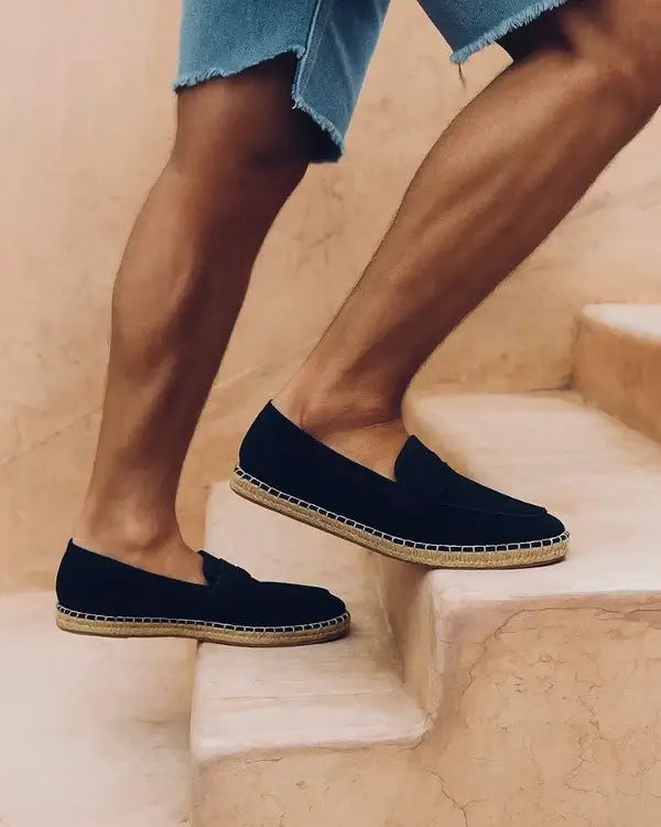 Leazus - Leather Cangro Espadrilles - Black