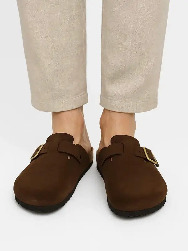 Leazus - Leather SnapClog - Brown