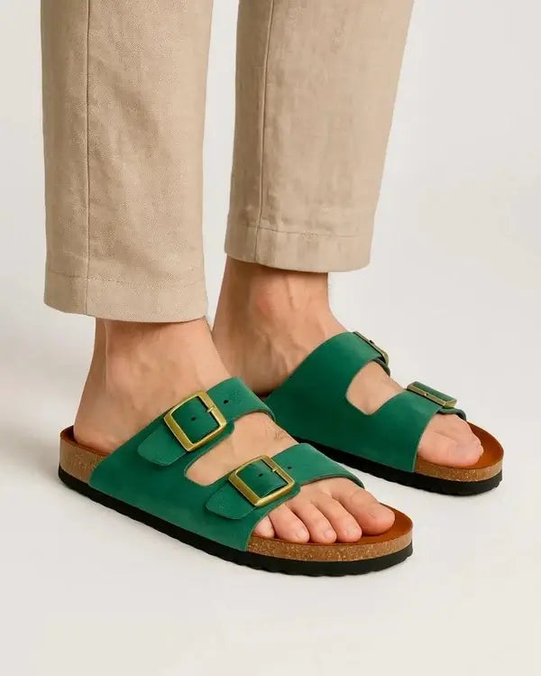 Leazus - Leather SnapDue Sandal - Green