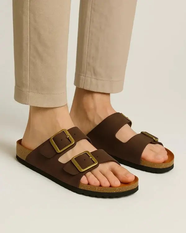Leazus - Leather SnapDue Sandal - Brown