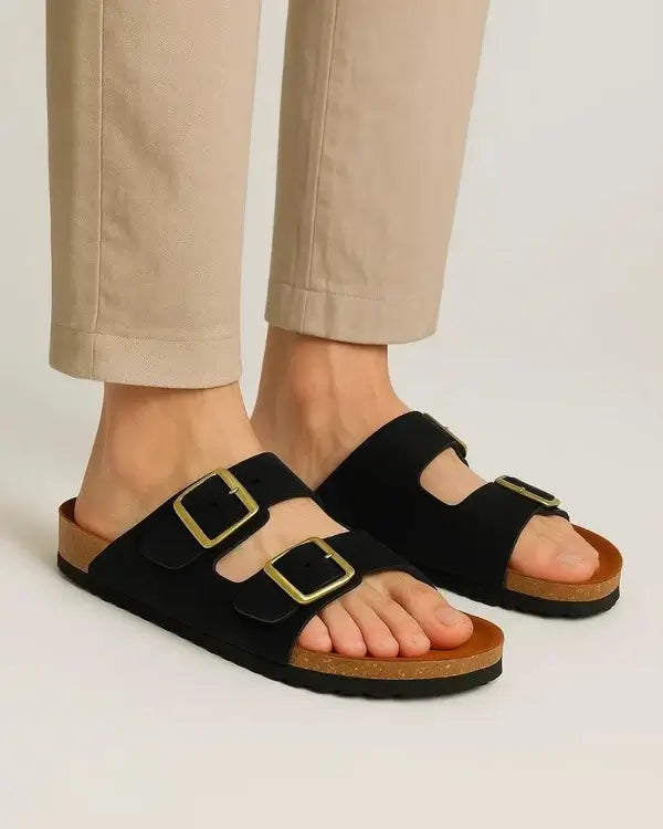 Leazus - Leather SnapDue Sandal - Black