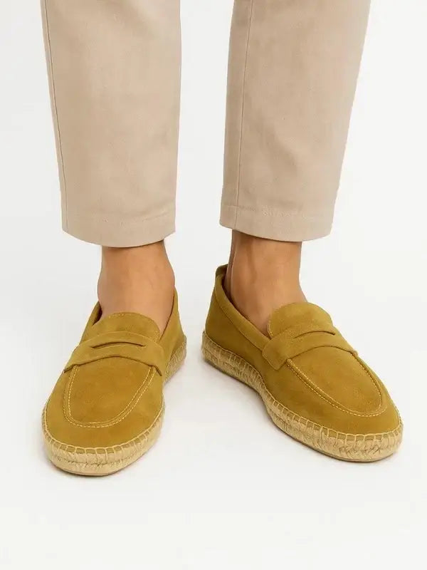 Leazus - Leather Cangro Espadrilles - Camel