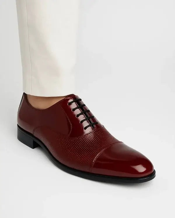 Leazus - Vernis Derby shoes - MS-503 Burgundy