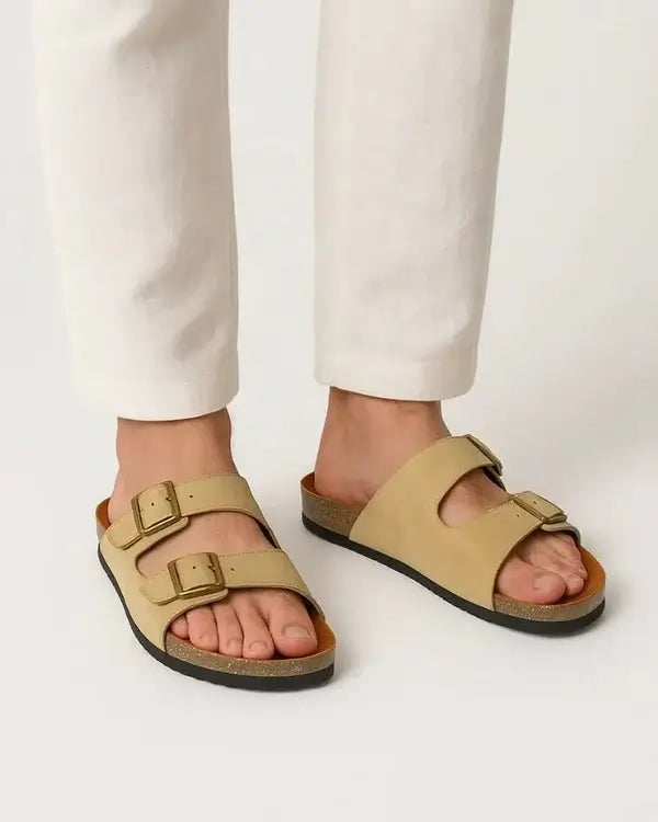 Leazus - Leather SnapDue Sandal - Beige