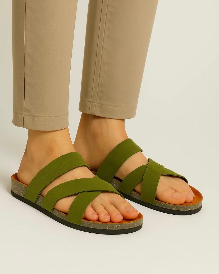 Leazus - Leather SnapXtra Sandal - Olive
