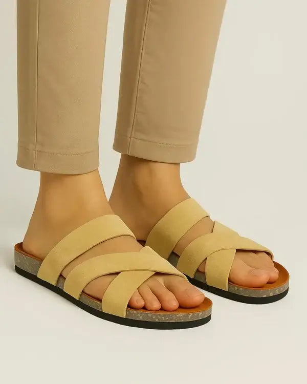 Leazus - Leather SnapXtra Sandal - Beige