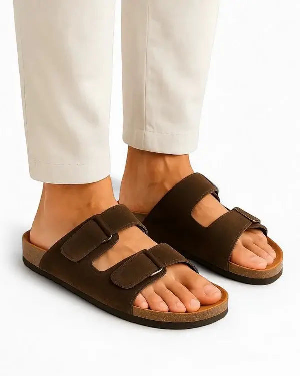 Leazus - Leather SnapLock Sandal - Brown