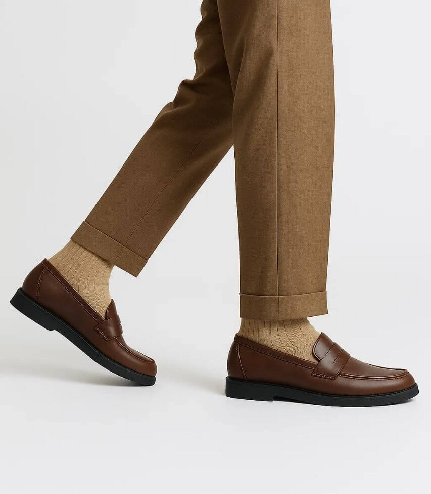 Leazus - Leather College Loafer - Brown