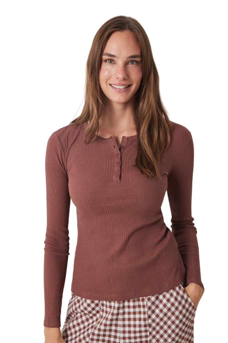 Women Secret - Ribbed Long Sleeve T-Shirt for women - Sold by FIG