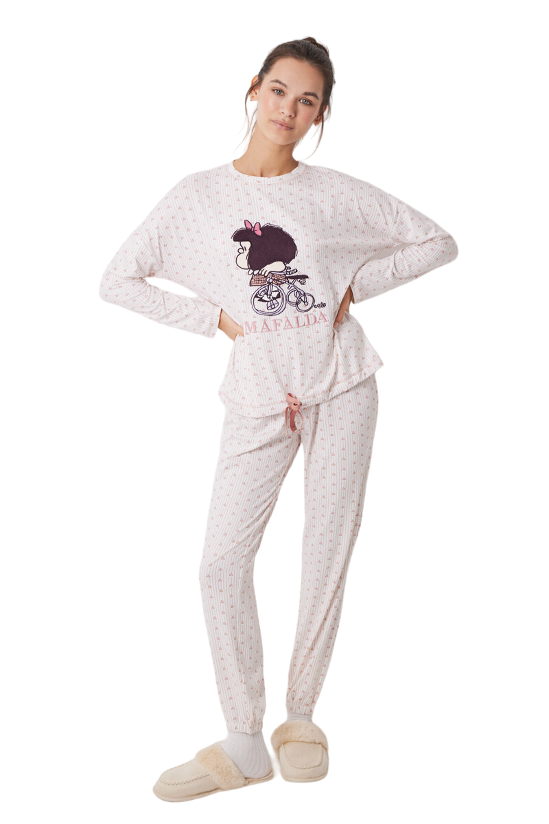 Women Secret - Mafalda Print Long Pajamas Set for women - Sold by FIG