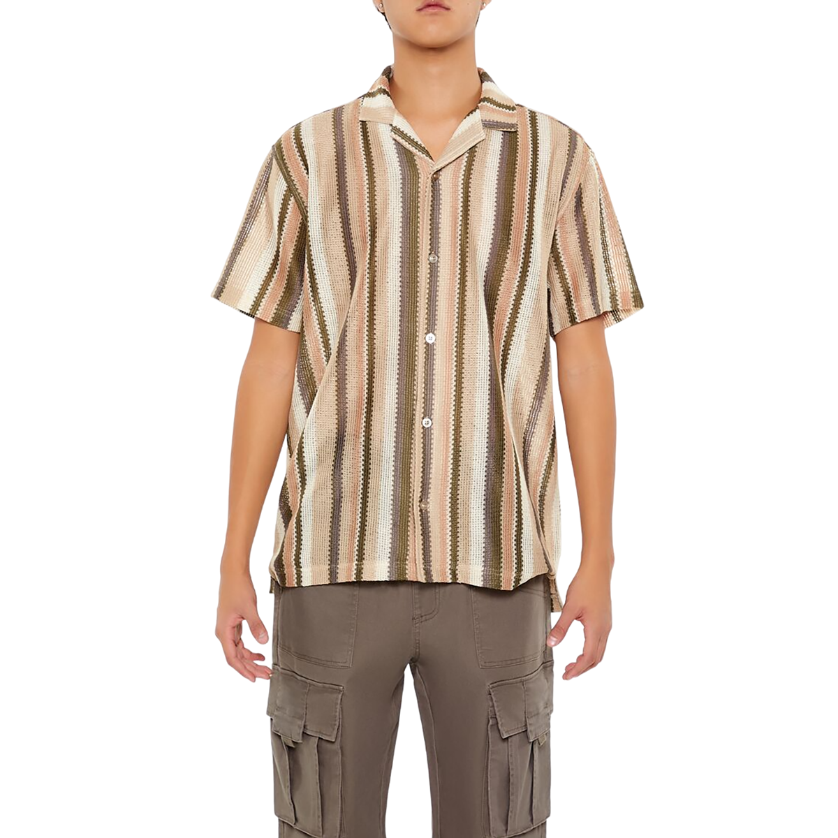 فور ايفر 21 - قميص منسوج متعدد الخطوطللرجال - بيعت من قبل اف اي جي